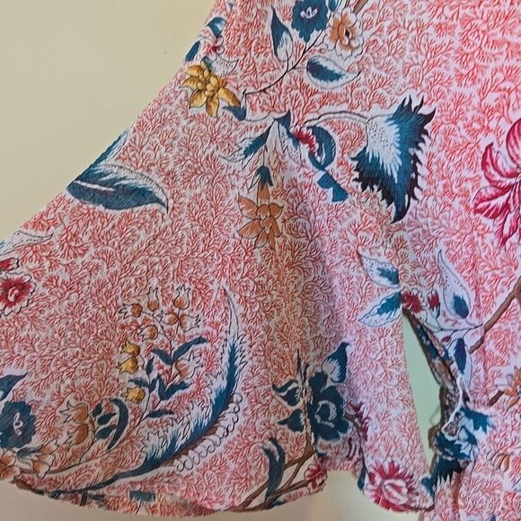 Anthropologie Maeve Adelaid Floral Wrap Dress XS Flutter Fairy Baby Shower - Picture 8 of 16